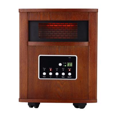 1500-Watt Large Room Infrared Quartz Heater with Wood Cabinet and Remote